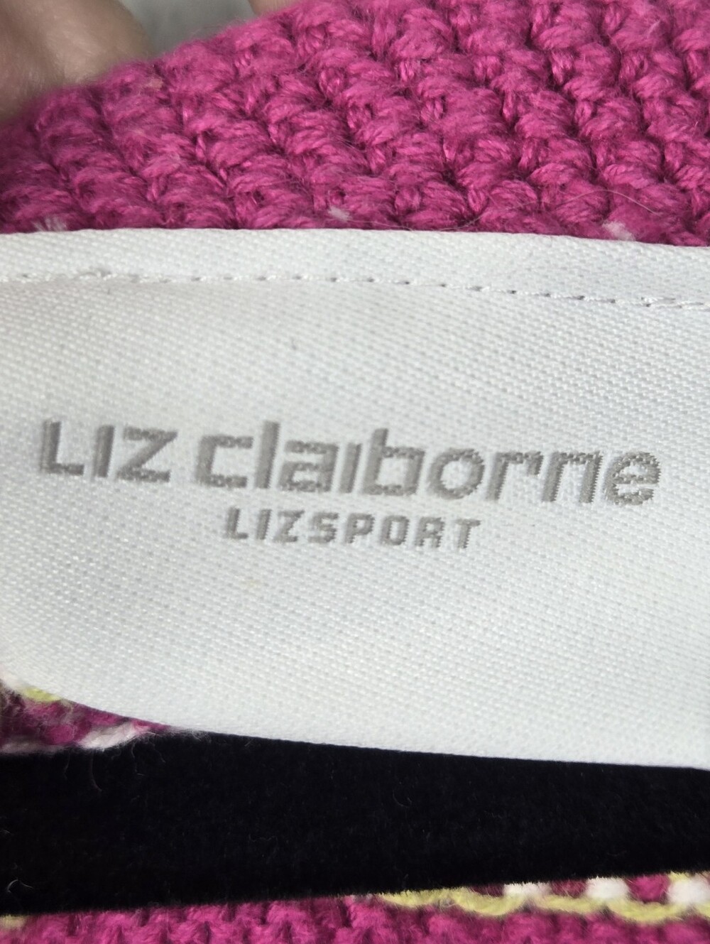 Liz Claiborne Liz Sport Linen Cotton Crochet Knit Tank Top Pink Striped XL Boho - Picture 3 of 7
